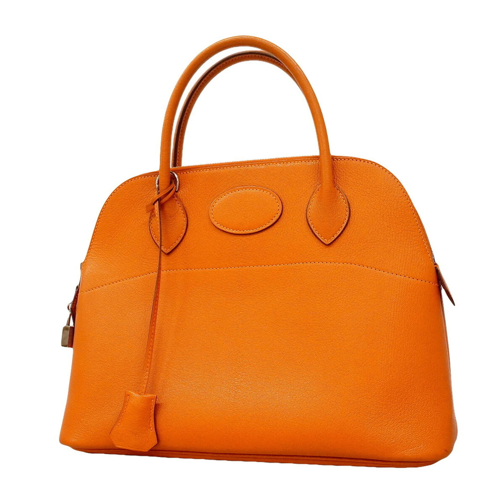 Hermes Bolide 31 handbag, Chevre leather, orange, □I stamp, women's.
